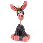 Squeaky Plush Dog Toy – Cute Corduroy Donkey Chew Toy for Puppies & Small Dogs (Squeaker Inside)
