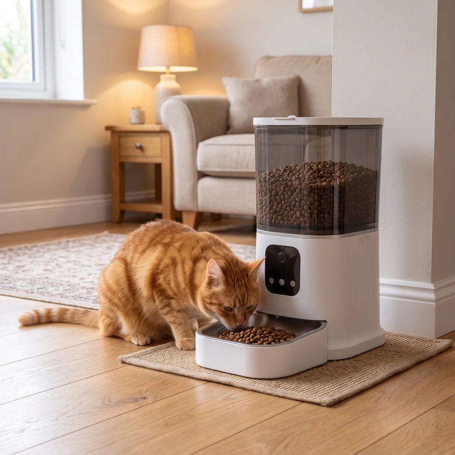 Automatic Pet Feeder with Camera & App – WiFi Smart Cat & Dog Food Dispenser, 6L Timed Feeder with Voice