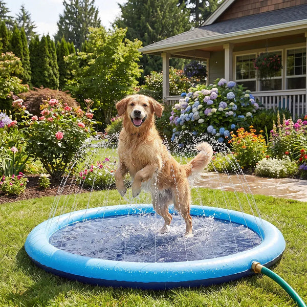Dog Splash Pad Non-Slip Sprinkler Water Play Mat photo 1