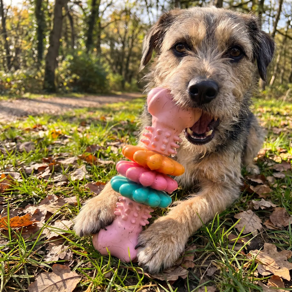 Durable TPR bone dog chew toy lifestyle