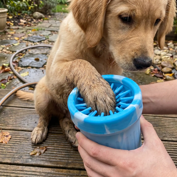 2-in-1 dog paw cleaner cup lifestyle