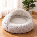2-in-1 Plush Cat Cave Bed photo 4